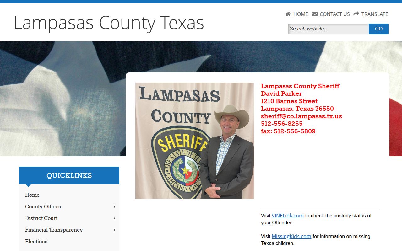 Lampasas County Jail release record source for Hamilton County detainees